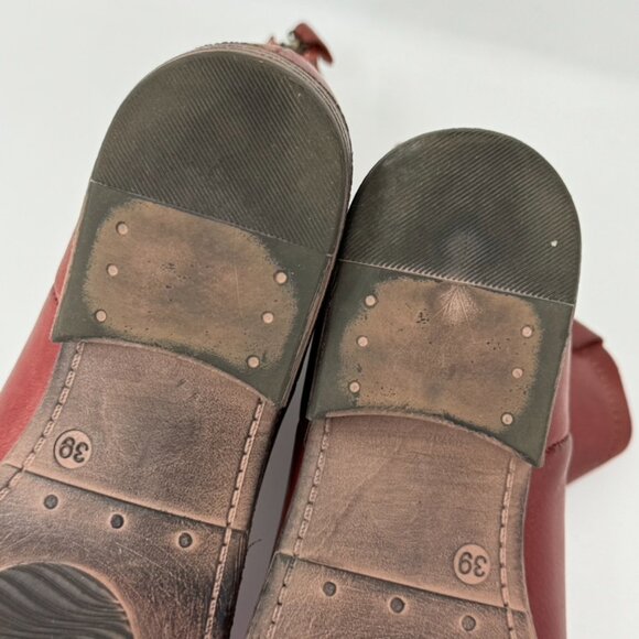 Eric Michael Womens Rust Brown Leather Pull on Back Zip Bootie Size 8-8.5 EU 39 - Picture 7 of 9